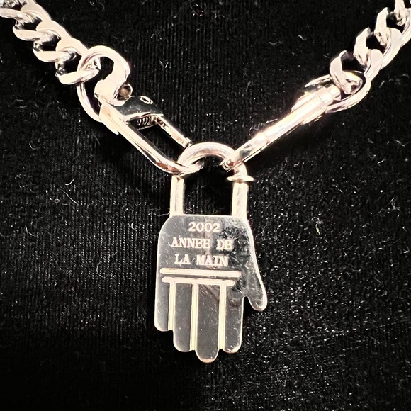 Authentic Hermes 2002 Annee Mediterrannee Cadena bag charm padlock in silver - Picture 3 of 7